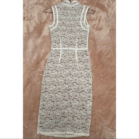 House of CB Caitlyn WHITE + BEIGE LACE DRESS - XS - Picture 10 of 16